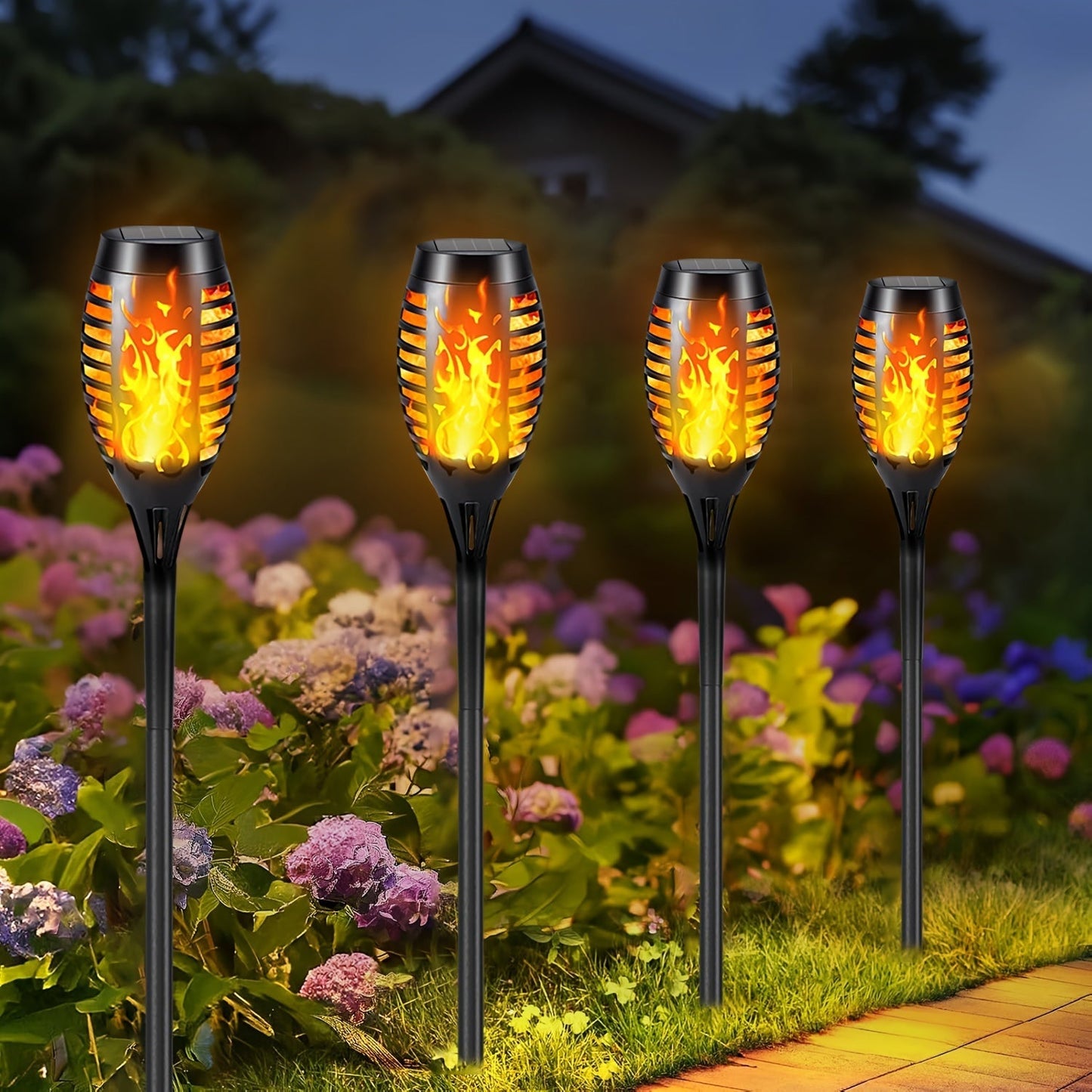 Solar Flickering Flame pathway Garden Lights