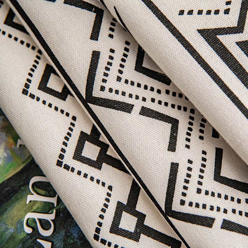 Geometric Tassel Curtain Semi Blackout Drapes in Cotton Blend