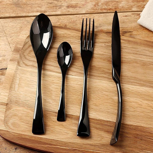 Jet Black Cutlery Set – Refined Minimalism