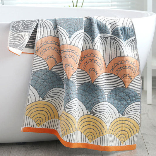 Shell Print Jacquard Cotton Bath Towel 70x140cm