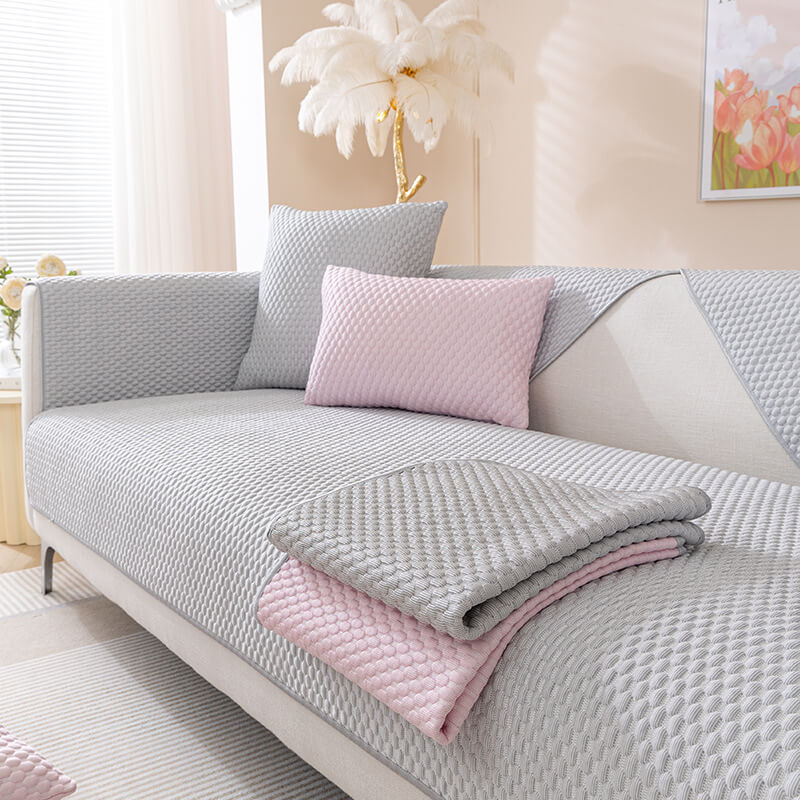 Multifunctional Cooling Waterproof Furniture Protector Sectional Couch Cover with Ice Silk Fabric