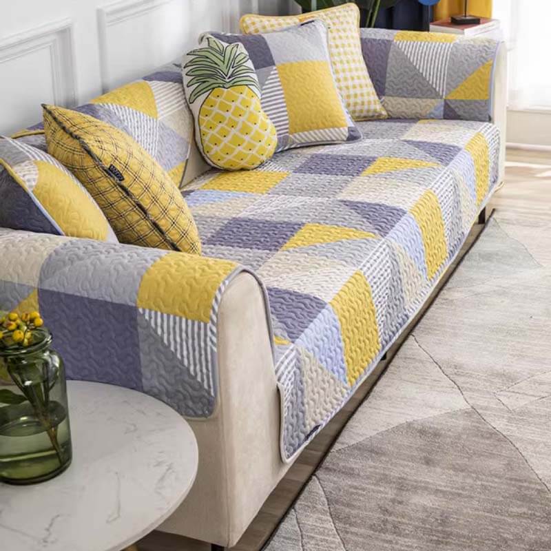Artistic Geometric Pattern Washable Cotton Couch Cover