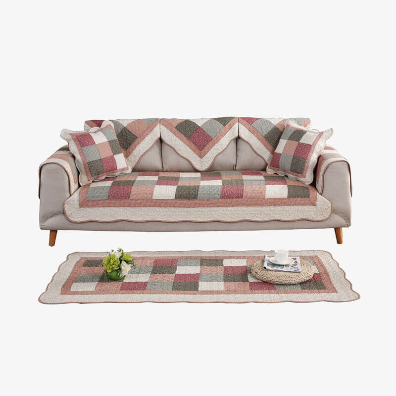 Cotton Quilted Washable Non-slip Couch Cover with Comfort