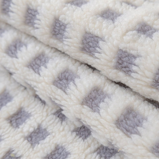 Warm Sherpa Fleece Plaid Couch Cover Furniture Protector
