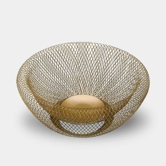 Double-Walled Mesh Fruit Bowl – Decorative Metal Centrepiece