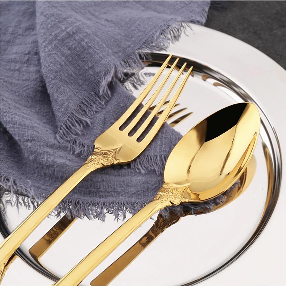 Ducal Gold Stainless Steel Cutlery Set – Elegant Silhouette Design