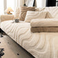 Warm Plush Curved Jacquard Non-Slip Sofa Protector Cover