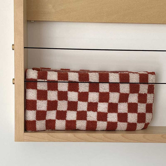 Checkerboard Plaid Colorblock Cotton Bath Towel Set