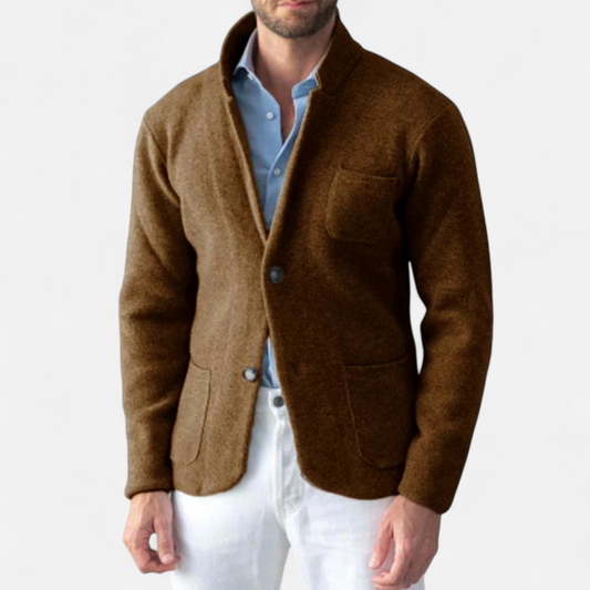 Virashoper Men’s Vintage Wool Stand-Collar Jacket