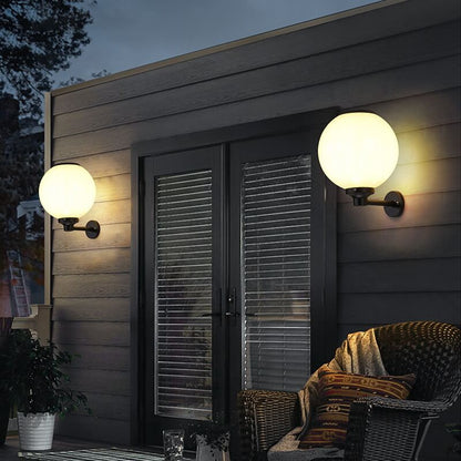 Solar Powered Globe Outdoor Wall Light