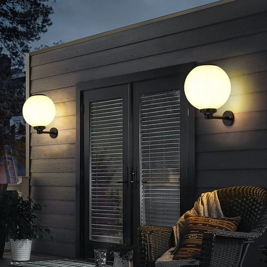 Solar Powered Globe Outdoor Wall Light