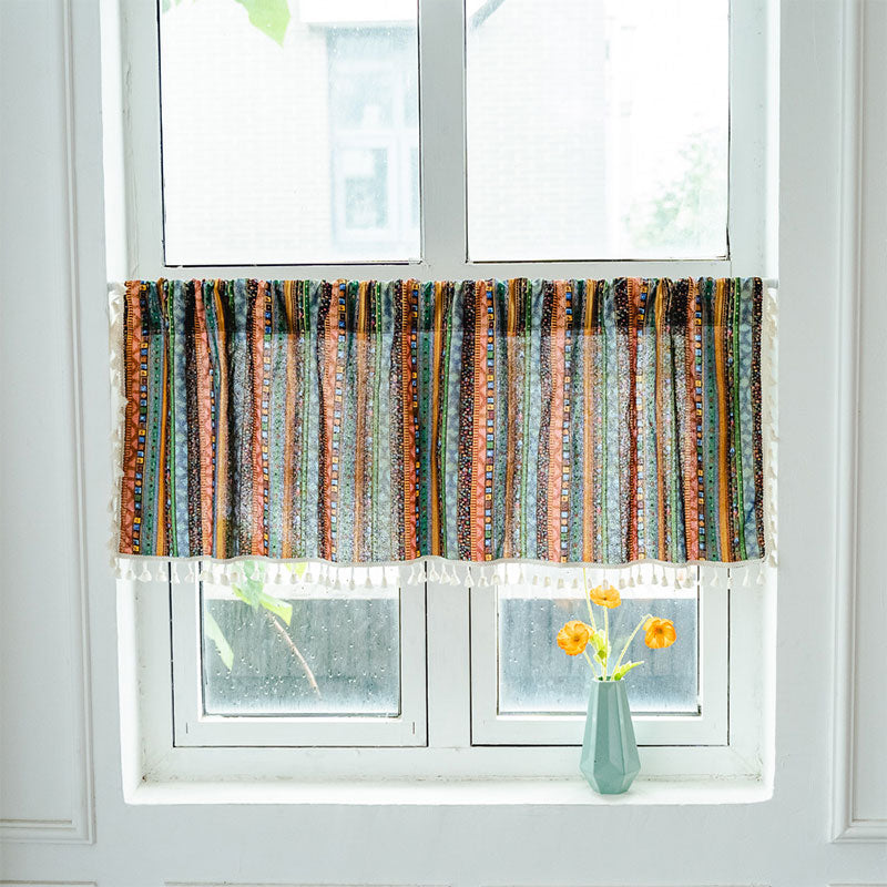 Cotton Linen Curtain with Rod Pocket or Hook Option