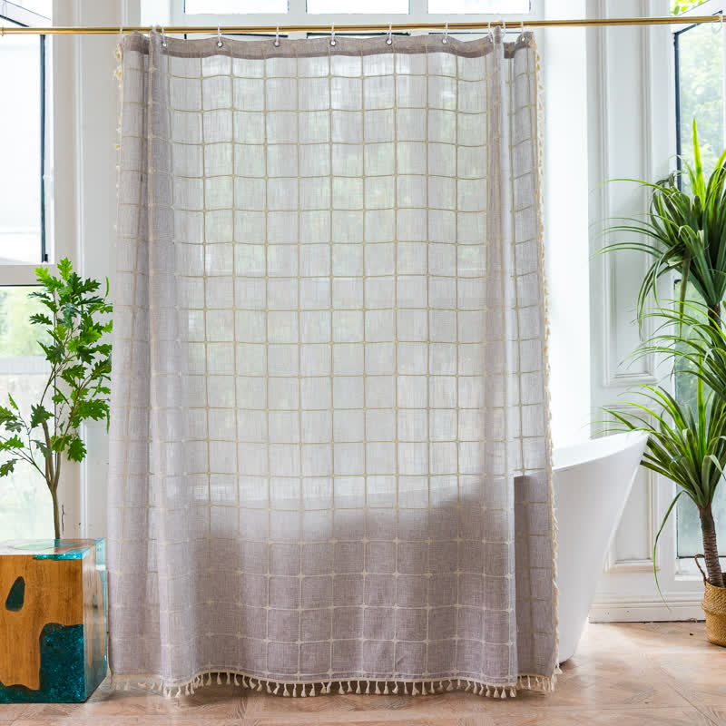 Vintage Inspired Plaid Shower Curtain