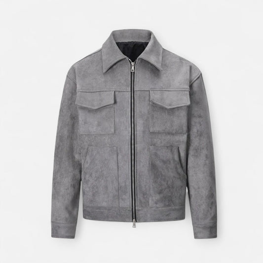 Virashoper Men’s Loose-Fit Suede Jacket