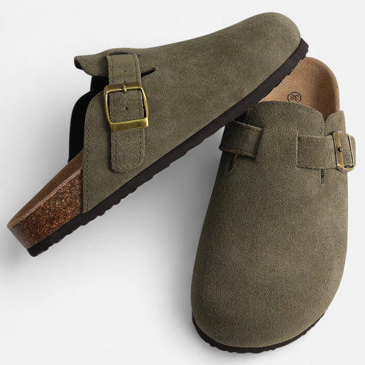 Virashoper Men’s Suede Mules – Sculpted Clog-Inspired Comfort