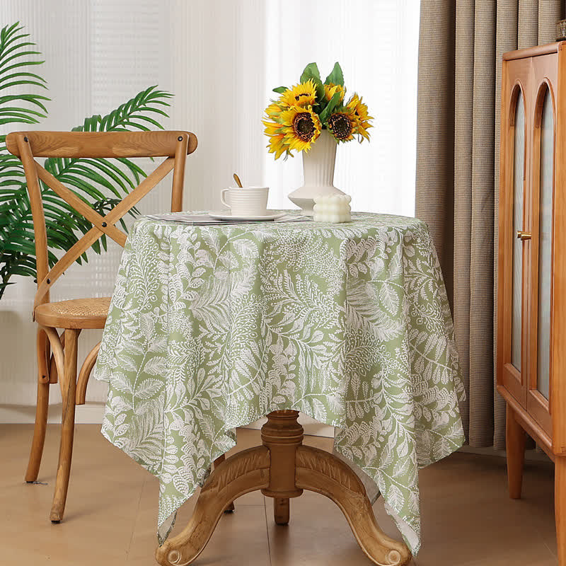 Pastoral Green Leaf Waterproof Tablecloth