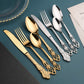 Stainless Steel Cutlery Set with Hand-Forged Finish