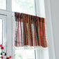 Colorful Plaid Pattern Tassel Tier Curtain in Cotton Linen