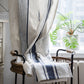 Navy & Beige Striped Semi-Blackout Cotton Curtains