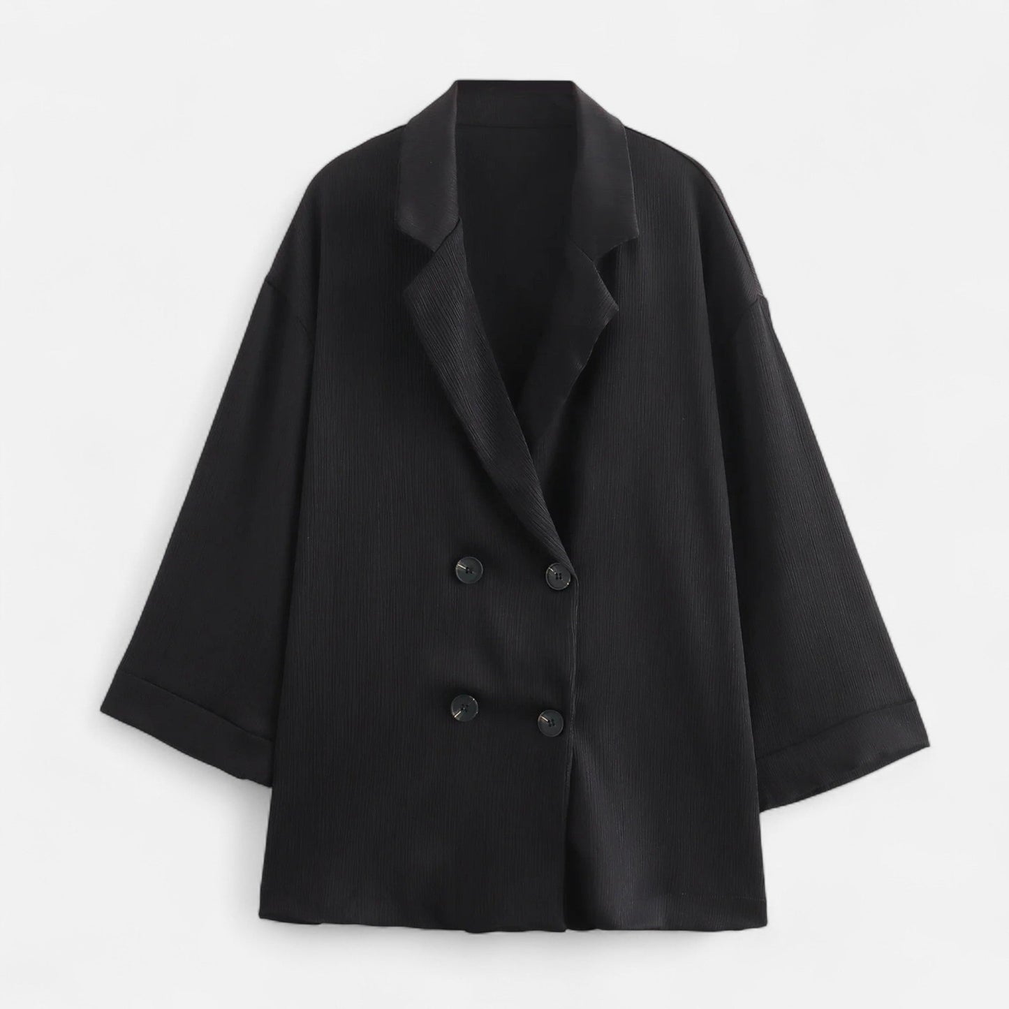 Virashoper Women’s Wrinkled Suit Jacket & Pants Set – Sculpted Autumn Elegance