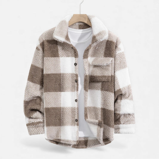 Virashoper Men’s Velvet Plush Rabbit Fur Jacket