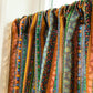 Colorful Plaid Pattern Tassel Tier Curtain in Cotton Linen