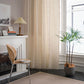 Beige Splicing Hollow-Out Light Filtering Curtain Set