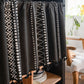 Black Pattern Tassel Tier Curtain