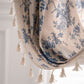 Retro Orchid Tassel Cotton Linen Light Filtering Curtain