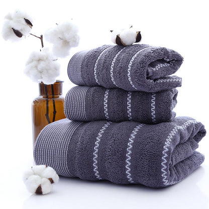 Striped Bath Towel Bathroom Towel Set 100% Cotton