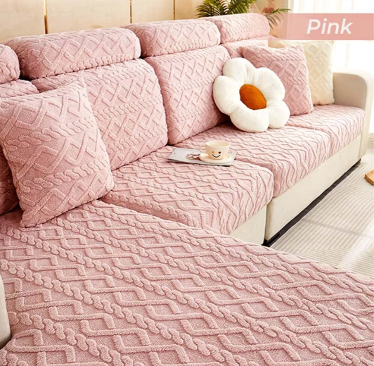 Full Wrap Soft Fleece Stretch Couch Cover for All Seasons