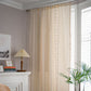 Beige Splicing Hollow-Out Light Filtering Curtain Set