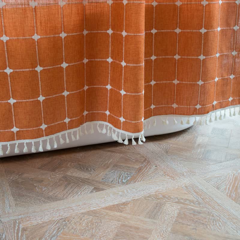 Vintage Inspired Plaid Shower Curtain