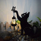 Cat Solar Garden Light with Hanging Lantern – Decorative Outdoor LED