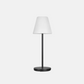Modern Black Table Lamp with White Fabric Shade