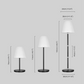 Modern Black Table Lamp with White Fabric Shade