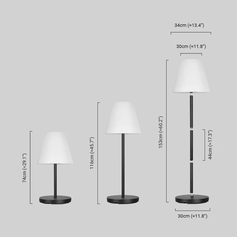 Modern Black Table Lamp with White Fabric Shade