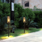 Modern Outdoor Floor Lamp with Black Metal Post