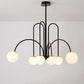 Art Deco Thin Glass Ball Chandelier