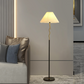 Curved Minimalist Floor Lamp with Pleated Shade