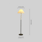 Curved Minimalist Floor Lamp with Pleated Shade
