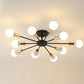 Black Simple Iron Multi-Head Chandelier