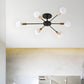 Black Simple Iron Multi-Head Chandelier