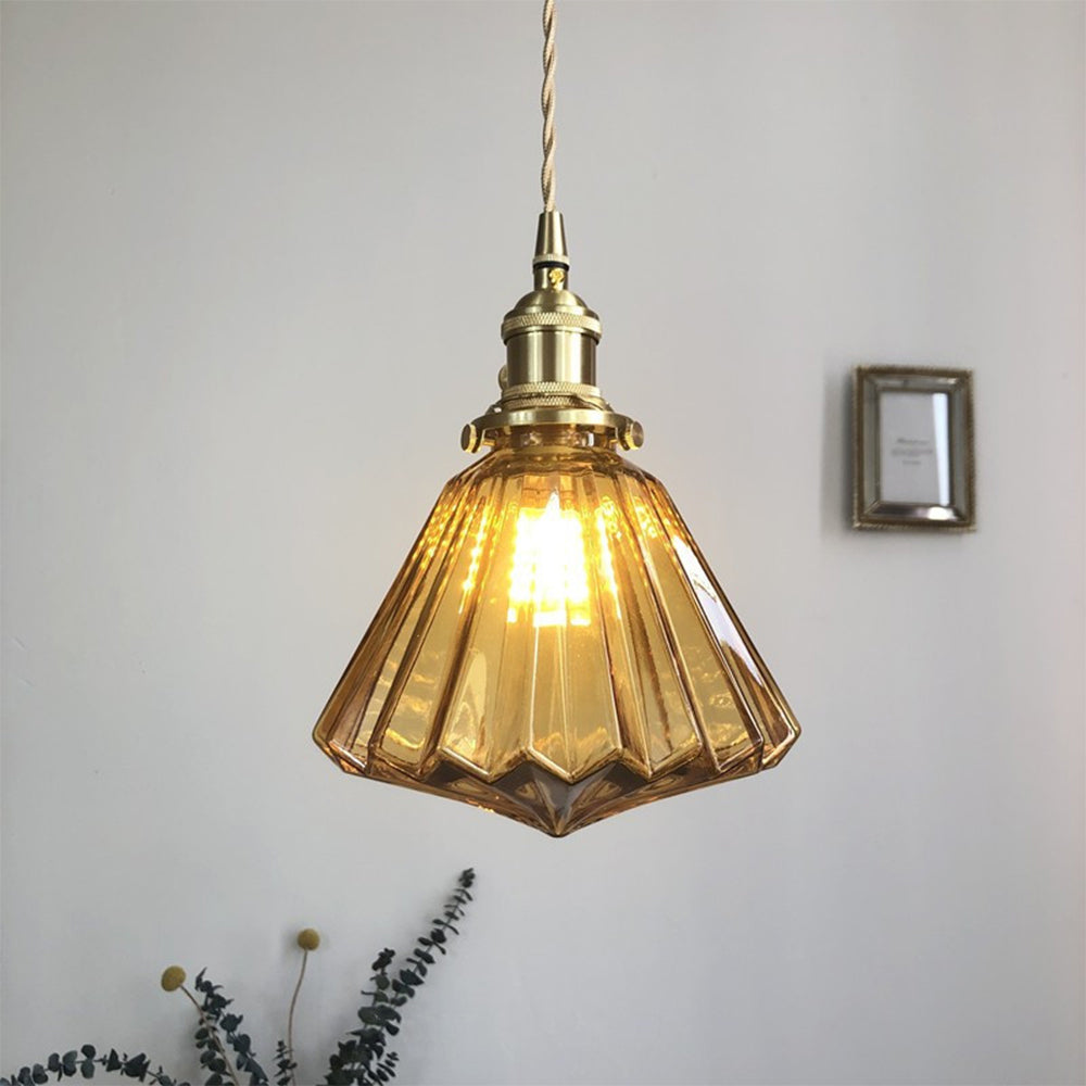 Brass and Glass Kitchen Pendant Lights