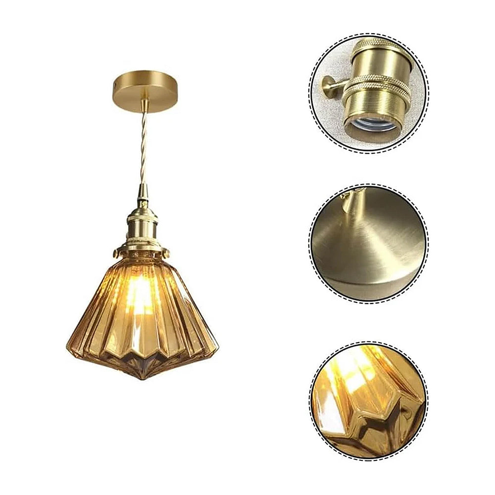 Brass and Glass Kitchen Pendant Lights