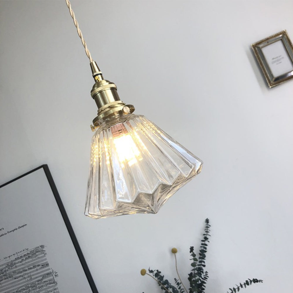 Brass and Glass Kitchen Pendant Lights