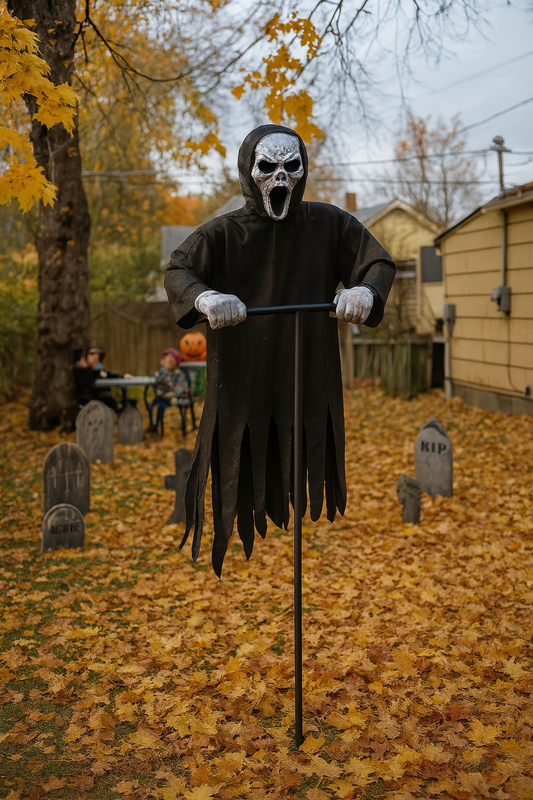 Ghostface Scarecrow Halloween Yard Decoration