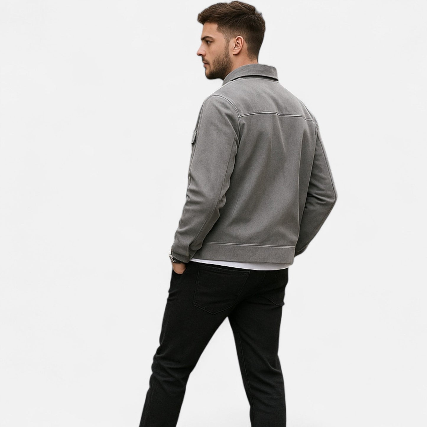 Virashoper Men’s Loose-Fit Suede Jacket