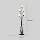 Black Art Deco Floral Floor Lamp