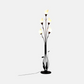 Black Art Deco Floral Floor Lamp
